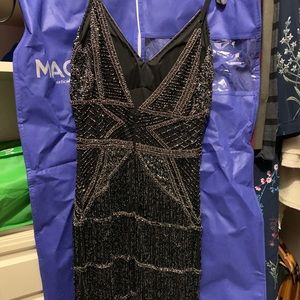 Beaded Flapper Style Fitted Dress